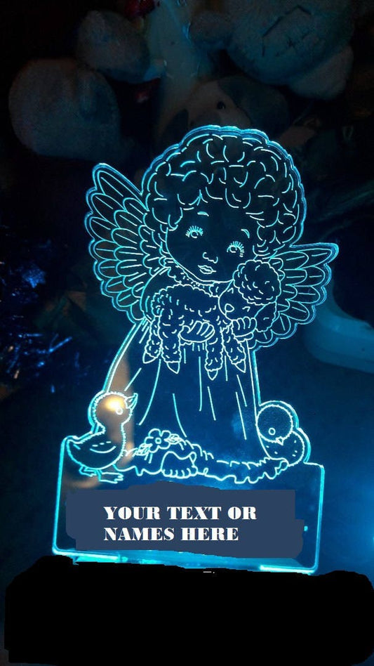 Little Angel, 3D Illusion Smart APP Control 3D Illusion Night Light Bluetooth,Music,7&16M Color Mobile App,Made in UK