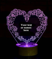 Heart Shape 3D Illusion Smart APP Control 3D Illusion Night Light Bluetooth,Music,7&16M Color Mobile App,Made in UK