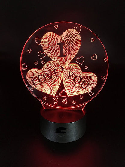 I love you,All occasion gift, 3D Illusion Smart APP Control 3D Illusion Night Light Bluetooth,Music,7&16M Color Mobile App,Made in UK