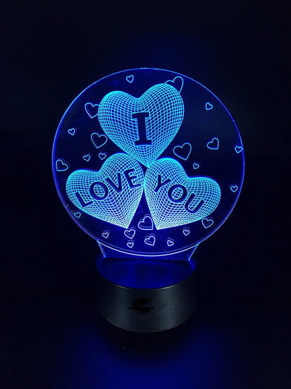 I love you,All occasion gift, 3D Illusion Smart APP Control 3D Illusion Night Light Bluetooth,Music,7&16M Color Mobile App,Made in UK