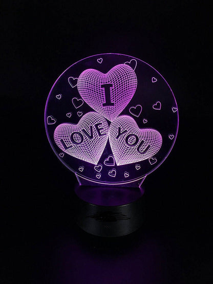 I love you,All occasion gift, 3D Illusion Smart APP Control 3D Illusion Night Light Bluetooth,Music,7&16M Color Mobile App,Made in UK