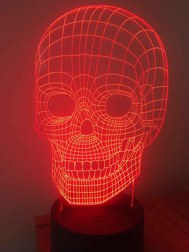 Skull Head Smart APP Control 3D Illusion Night Light Bluetooth,Music,7&16M Color Mobile App,Can be personalised ,Made in UK