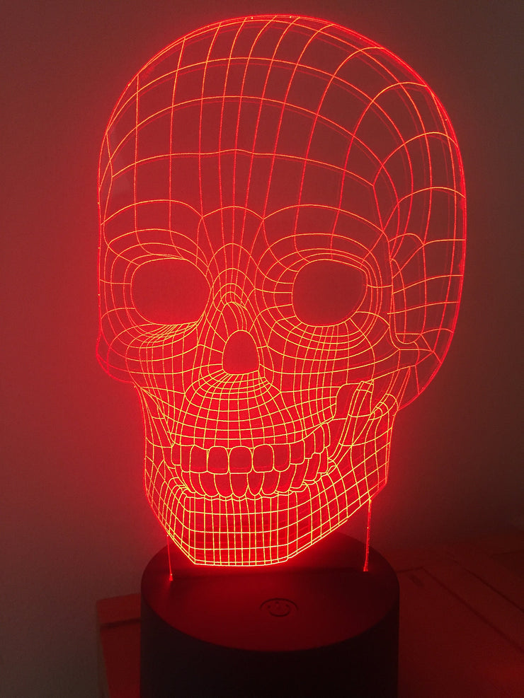 Skull Head Smart APP Control 3D Illusion Night Light Bluetooth,Music,7&16M Color Mobile App,Can be personalised ,Made in UK