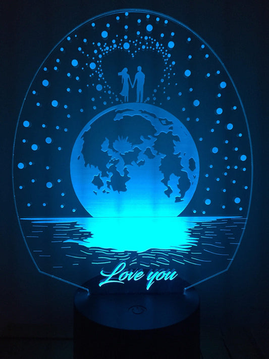 Love you Personalized 3D Illusion Smart APP Control 3D Illusion Night Light Bluetooth,Music,7&16M Color Mobile App