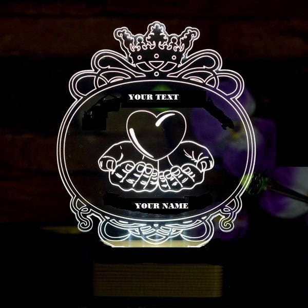 I Give you my heart , 3D Illusion Smart APP Control 3D Illusion Night Light Bluetooth,Music,7&16M Color Mobile App,Made in UK