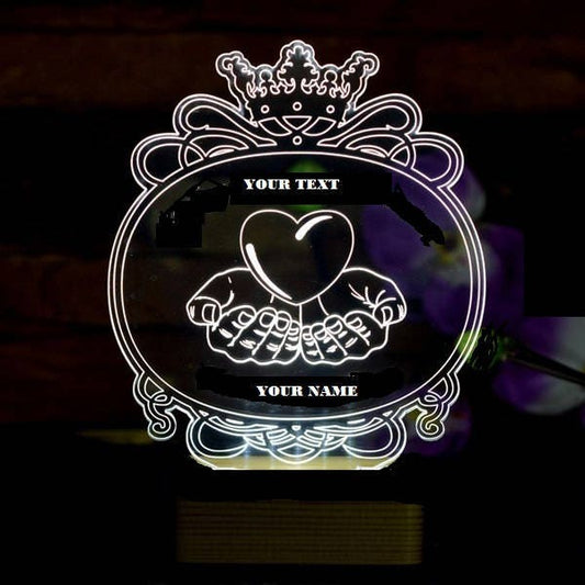 I Give you my heart , 3D Illusion Smart APP Control 3D Illusion Night Light Bluetooth,Music,7&16M Color Mobile App,Made in UK