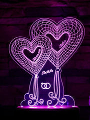 Hearts 3D Illusion Smart APP Control 3D Illusion Night Light Bluetooth,Music,7&16M Color Mobile App,Made in UK