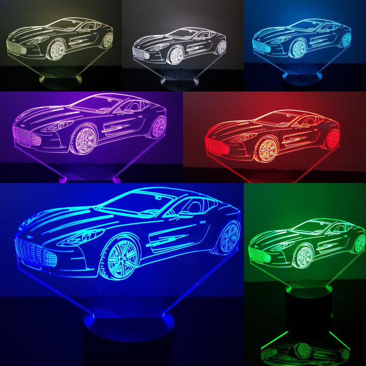 Aston Martin, 3D Illusion Smart APP Control 3D Illusion Night Light Bluetooth,Music,7&16M Color Mobile App,Made in UK