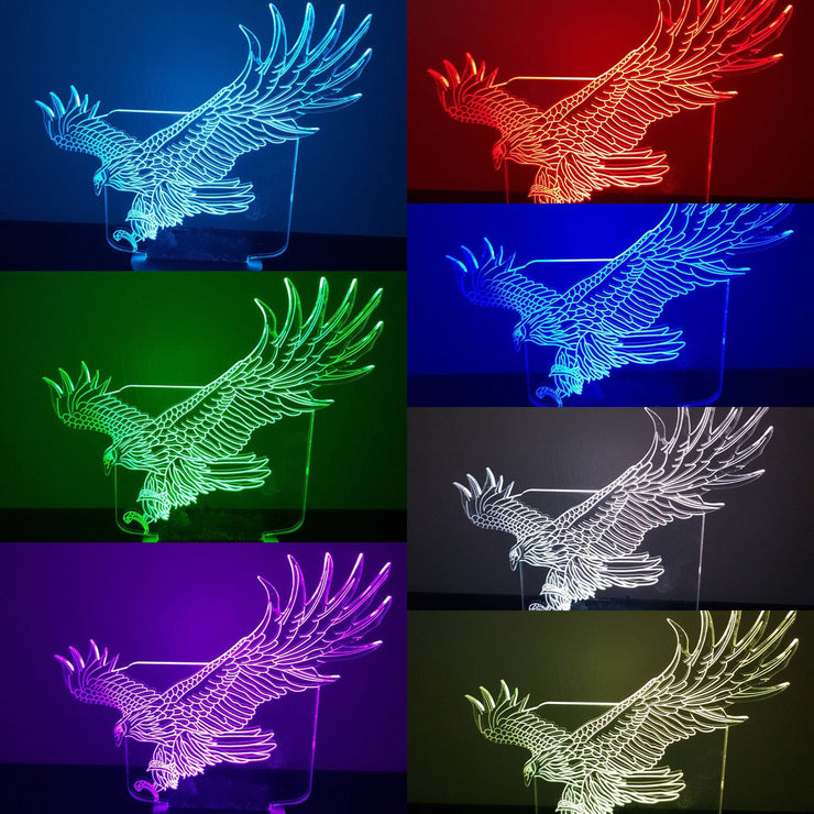 Eagle,Smart APP Control 3D Illusion Night Light Bluetooth,Music,7&16M Color Mobile App,Can be personalised ,Made in UK