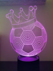 Soccer ball with crown 3D Illusion Smart APP Control 3D Illusion Night Light Bluetooth,Music,7&16M Color Mobile App,Made in UK