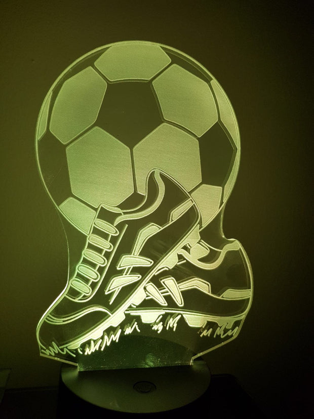 Soccer ball and shoes 3D Illusion Smart APP Control 3D Illusion Night Light Bluetooth,Music,7&16M Color Mobile App,Made in UK