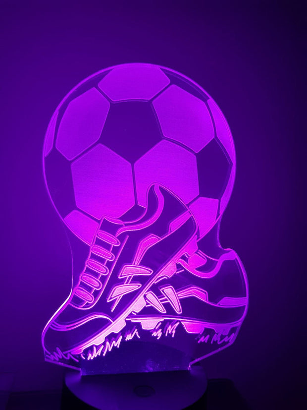 Soccer ball and shoes 3D Illusion Smart APP Control 3D Illusion Night Light Bluetooth,Music,7&16M Color Mobile App,Made in UK