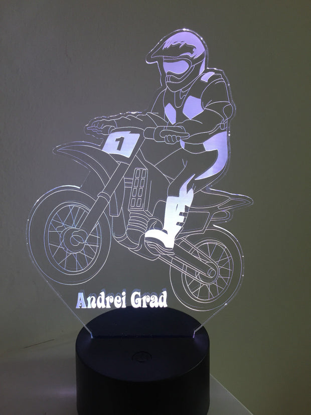 Mountain Motorcycles Motocross  3D Illusion Smart APP Control 3D Illusion Night Light Bluetooth,Music,7&16M Color Mobile App,Made in UK