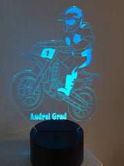 Mountain Motorcycles Motocross  3D Illusion Smart APP Control 3D Illusion Night Light Bluetooth,Music,7&16M Color Mobile App,Made in UK