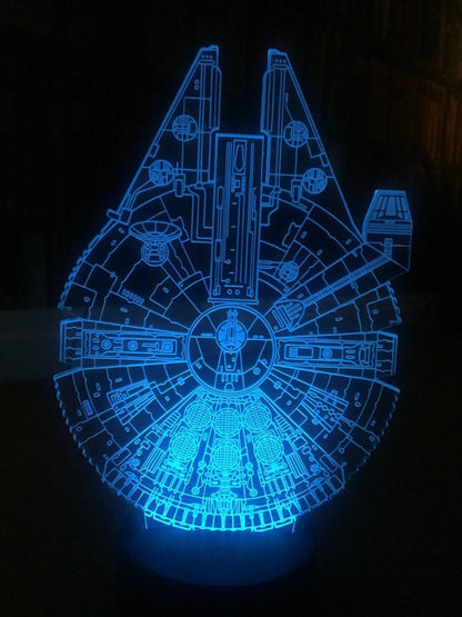 Millennium Falcon  3D Illusion Smart APP Control 3D Illusion Night Light Bluetooth,Music,7&16M Color Mobile App,Made in UK