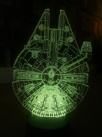 Millennium Falcon  3D Illusion Smart APP Control 3D Illusion Night Light Bluetooth,Music,7&16M Color Mobile App,Made in UK