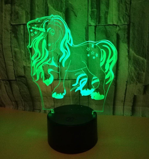 Unicorn 3D Illusion Led Light Smart APP Control 3D Illusion Night Light Bluetooth