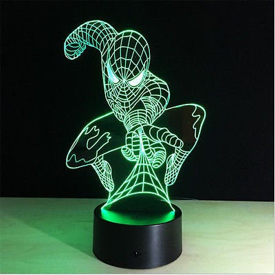 Spider Man ,Personalized 3D Illusion Smart APP Control 3D Illusion Night Light Bluetooth,Music,7&16M Color Mobile App,Made in UK