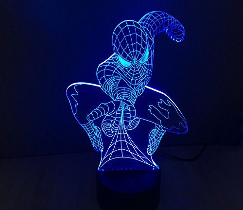 Spider Man ,Personalized 3D Illusion Smart APP Control 3D Illusion Night Light Bluetooth,Music,7&16M Color Mobile App,Made in UK