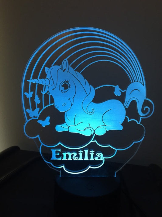 Unicorn 3D Illusion Smart APP Control 3D Illusion Night Light Bluetooth,Music,7&16M Color Mobile App,Made in UK