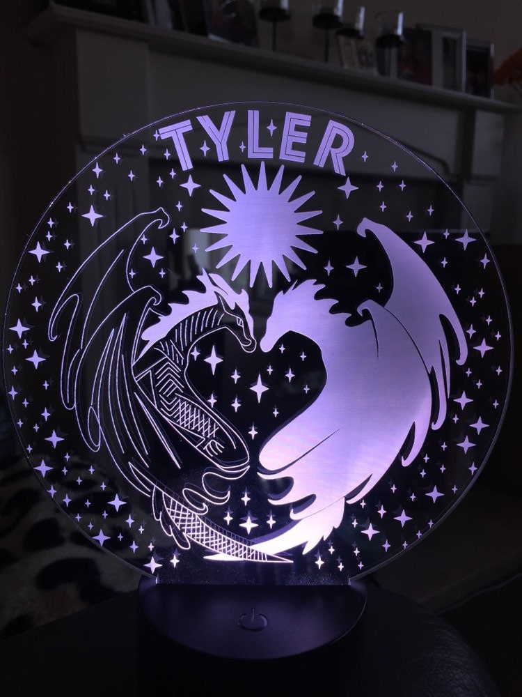 Dragons Personalized 3D Illusion Smart APP Control 3D Illusion Night Light Bluetooth,Music,7&16M Color Mobile App,made in UK