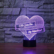 Will you be My, 3D Illusion Smart APP Control 3D Illusion Night Light Bluetooth,Music,7&16M Color Mobile App,Made in UK