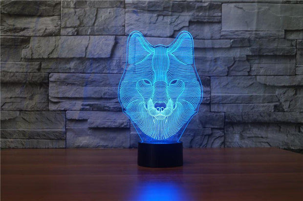 Wolf Head 3D Illusion Smart APP Control 3D Illusion Night Light Bluetooth,Music,7&16M Color Mobile App,Made in UK