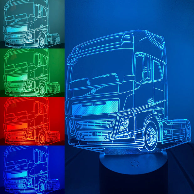 Volvo Truck 3D Illusion Smart APP Control 3D Illusion Night Light Bluetooth,Music,7&16M Color Mobile App,Made in UK