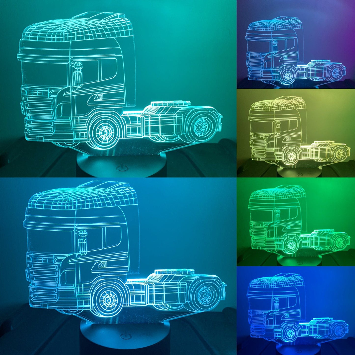 Scania Truck 3D Illusion Smart APP Control 3D Illusion Nachtlicht Bluetooth, Musik, 7 &amp; 16M Farbe Mobile App, Hergestellt in Großbritannien
