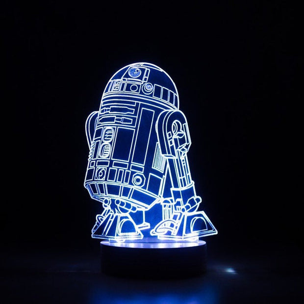 Star Wars R2D2,3D Illusion Smart APP Control 3D Illusion Night Light Bluetooth,Music,7&16M Color Mobile App,Made in UK