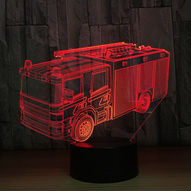 Fire Truck 3D Illusion Smart APP Control 3D Illusion Night Light Bluetooth,Music,7&16M Color Mobile App,Made in UK