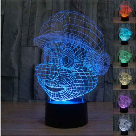 Mario 3D Illusion Smart APP Control 3D Illusion Night Light Bluetooth,Music,7&16M Color Mobile App,Made in UK