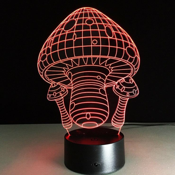 Mushrooms 3D Illusion Smart APP Control 3D Illusion Night Light Bluetooth,Music,7&16M Color Mobile App,Made in UK