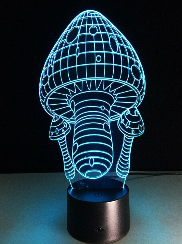 Mushrooms 3D Illusion Smart APP Control 3D Illusion Night Light Bluetooth,Music,7&16M Color Mobile App,Made in UK