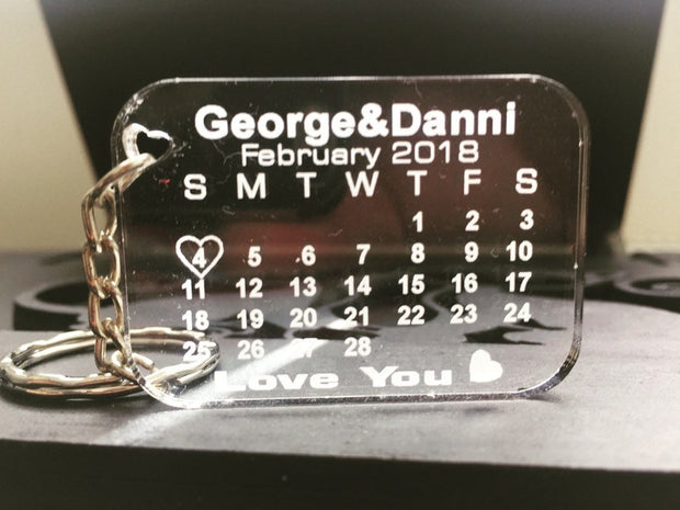 Calendar keychain,Personalised,Customize your text,word,for every occasion gift