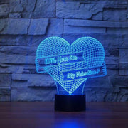 Will you be My, 3D Illusion Smart APP Control 3D Illusion Night Light Bluetooth,Music,7&16M Color Mobile App,Made in UK