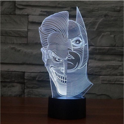 Joker Batman 3D Illusion Smart APP Control 3D Illusion Night Light Bluetooth,Music,7&16M Color Mobile App,Made in UK
