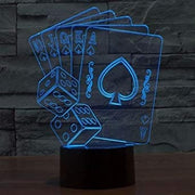 Casino Poker Dice Light 3D Illusion ,Smart APP Control 3D Illusion Night Light Bluetooth,Music,7&16M Color Mobile App,Can be personalised