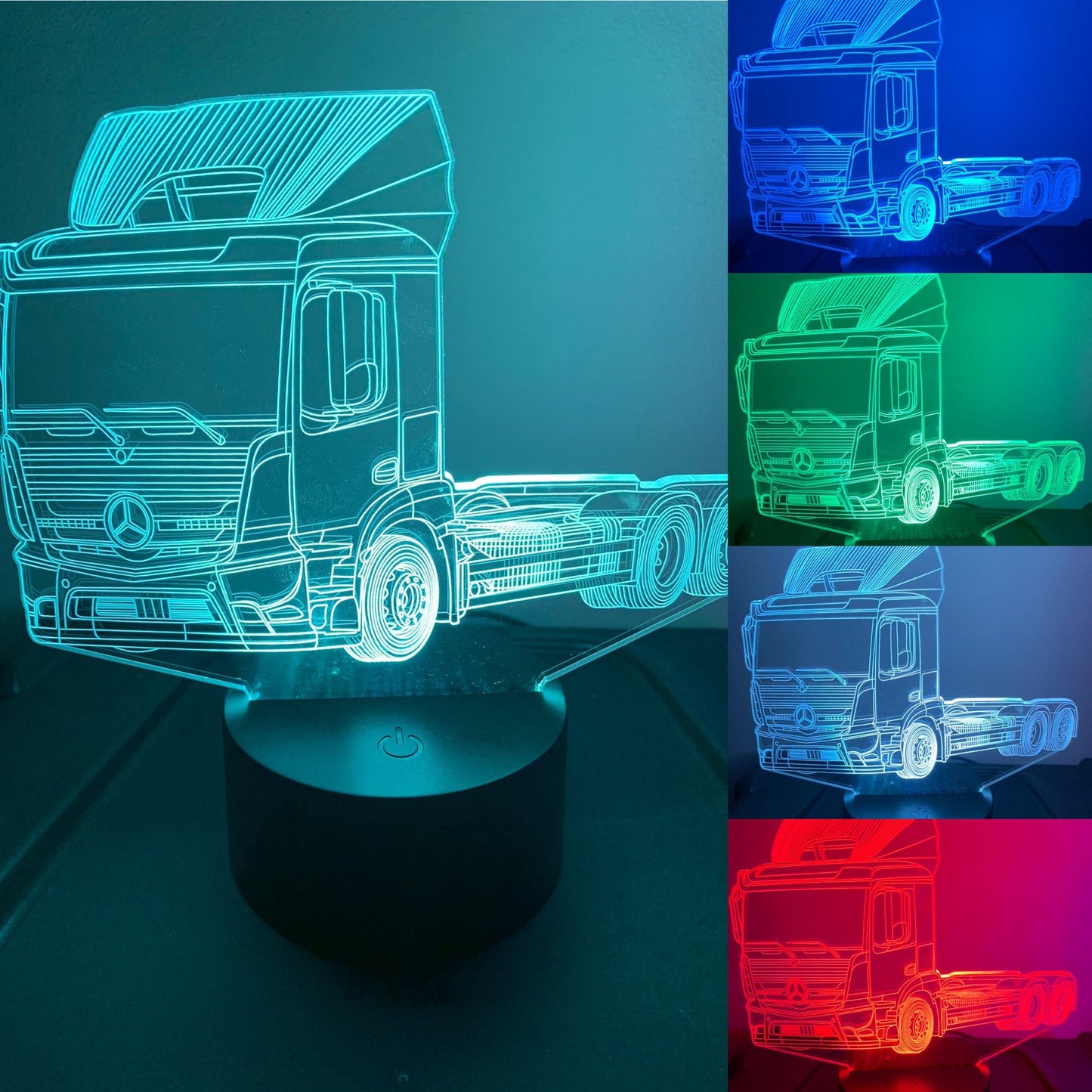 Mercedes Truck 3D Illusion Smart APP Steuerung 3D Illusion Nachtlicht Bluetooth, Musik, 7 &amp; 16M Farbe Mobile App, Hergestellt in Großbritannien