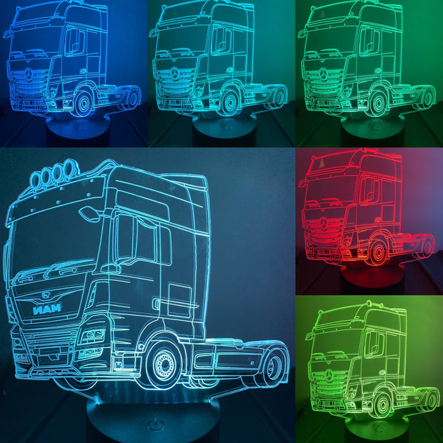 MAN Truck 3D Illusion Smart APP Control 3D Illusion Night Light Bluetooth,Music,7&16M Color Mobile App,Made in UK