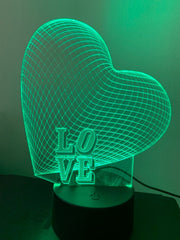 Big Heart love led lamp,Personalized 3D Illusion Smart APP Control 3D Illusion Night Light Bluetooth,Music,7&16M Color Mobile App