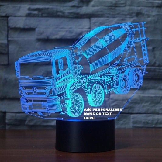 Betonmischer-LKW, 3D-Illusion, intelligente APP-Steuerung, 3D-Illusion, Nachtlicht, Bluetooth, Musik, 7 und 16 Millionen Farben, mobile App, hergestellt in Großbritannien