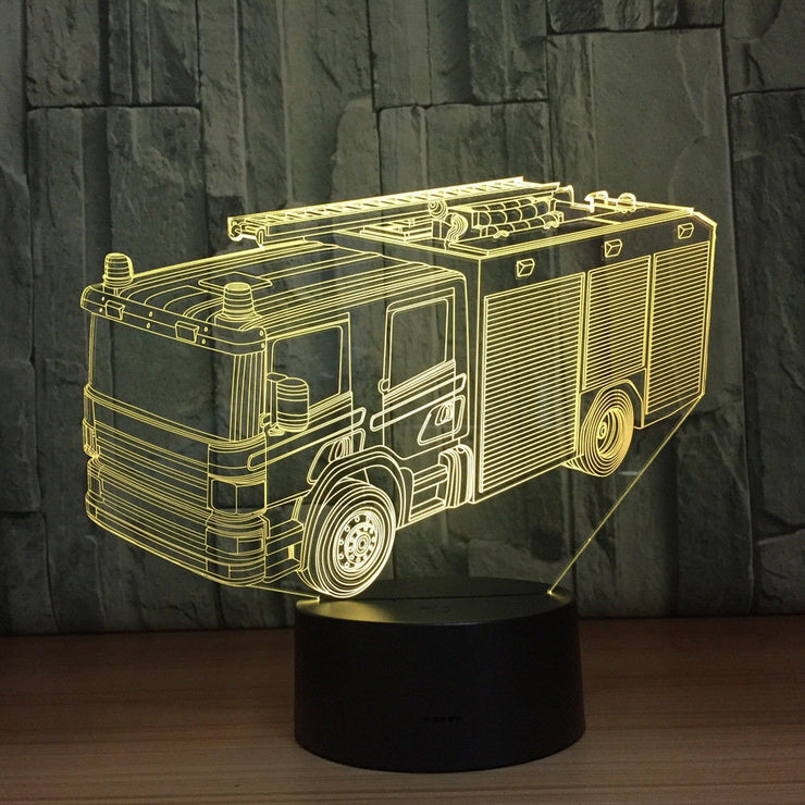 Fire Truck 3D Illusion Smart APP Control 3D Illusion Night Light Bluetooth,Music,7&16M Color Mobile App,Made in UK