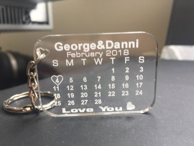 Calendar keychain,Personalised,Customize your text,word,for every occasion gift