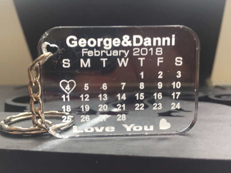 Calendar keychain,Personalised,Customize your text,word,for every occasion gift