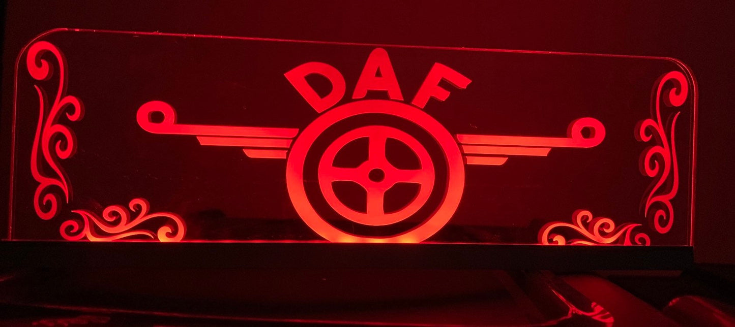 Personalised Truck Interior Engraved USB LED Light 300x100mm – RGB Cabin Light with Remote Control 12V/24V