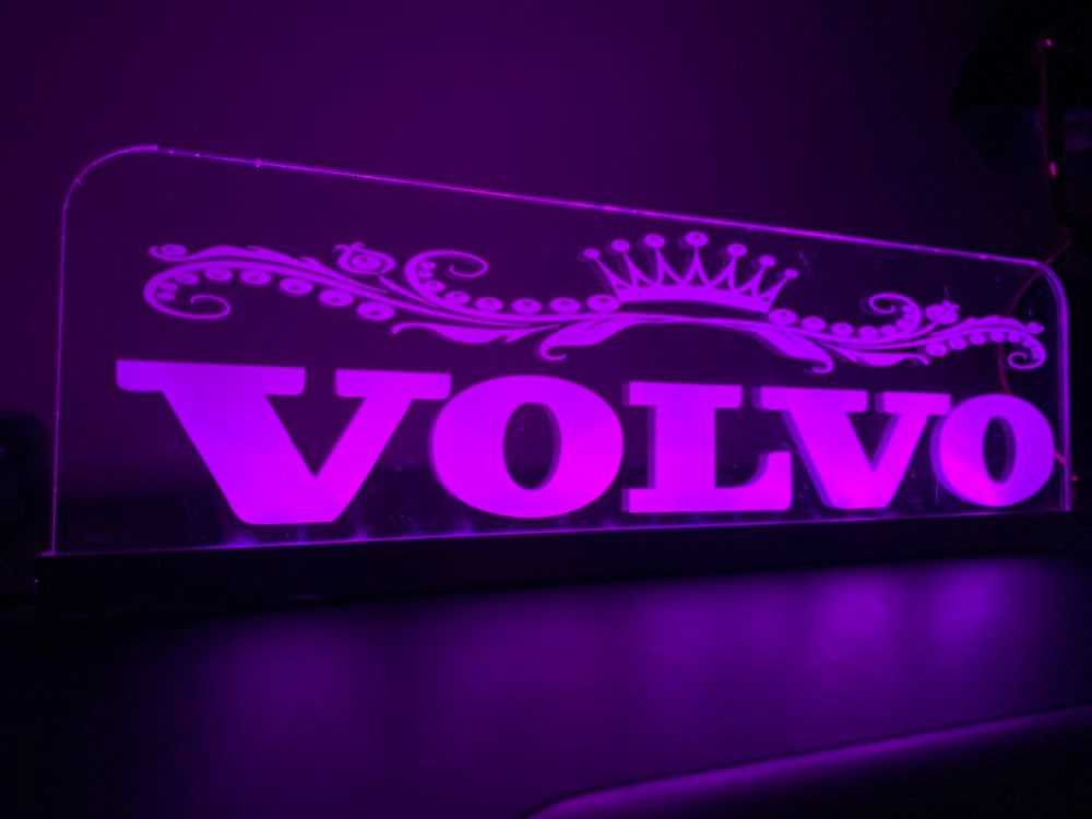 Name Board Truck Interior Engraved Usb App and Remote Control Led Light Red Light 30x10 cm