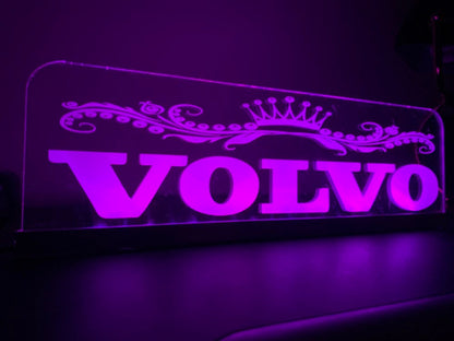 Name Board Truck Interior Engraved Usb App and Remote Control Led Light Red Light 30x10 cm