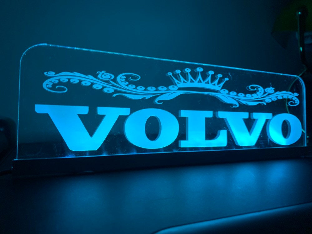 Personalised Truck Interior Engraved USB LED Light 300x100mm – RGB Cabin Light with Remote Control 12V/24V