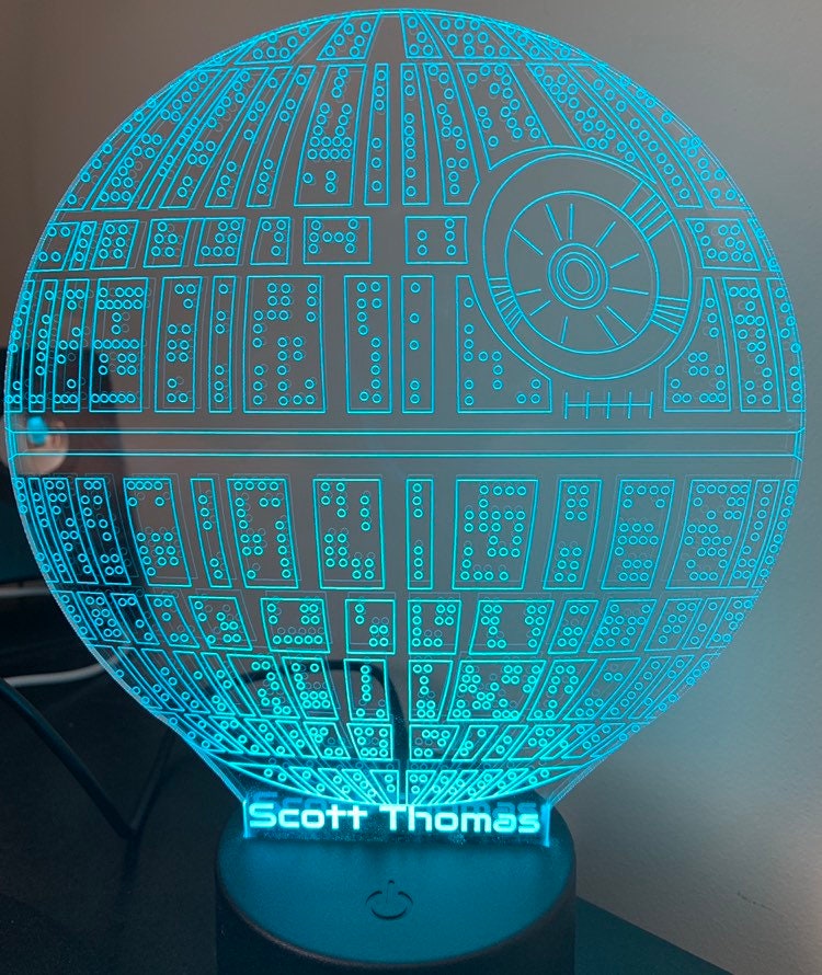 Death Star Smart APP Steuerung Star Wars 3D Illusion Nachtlicht Bluetooth, Musik, 7 &amp; 16M Farbe Mobile App, kann personalisiert werden